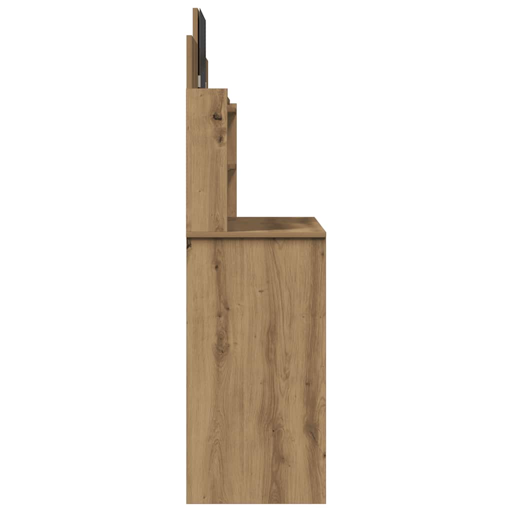 makeupbord med spejl 96x39x142 cm kunsteg