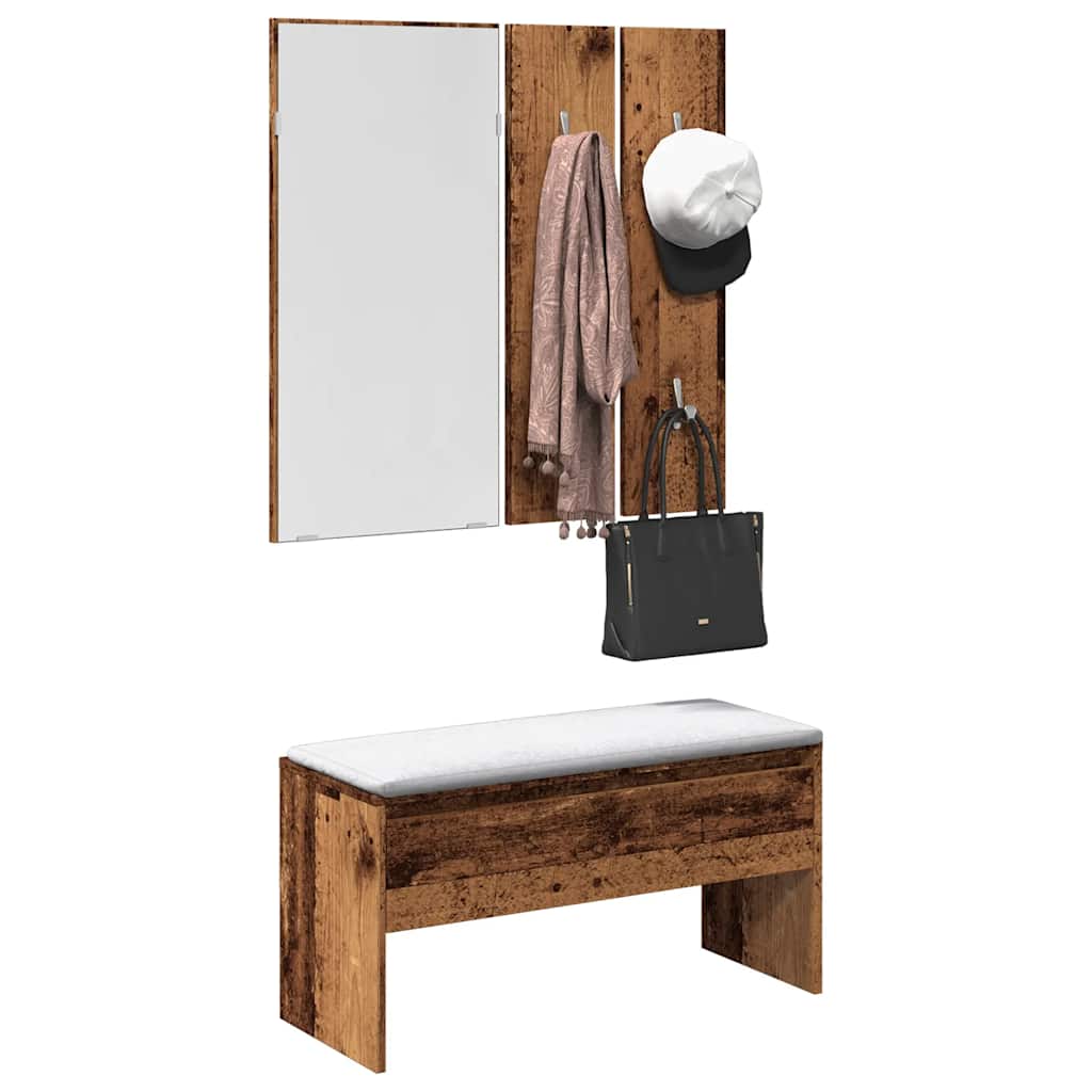 møbelsæt til entré konstrueret træ gammelt træ-look