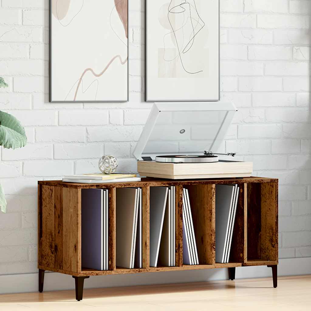 vinylskab 100x38x48 cm konstrueret træ antikt trælook