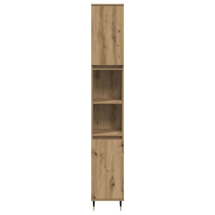 badeværelsesskab 30x30x190 cm konstrueret træ kunsteg