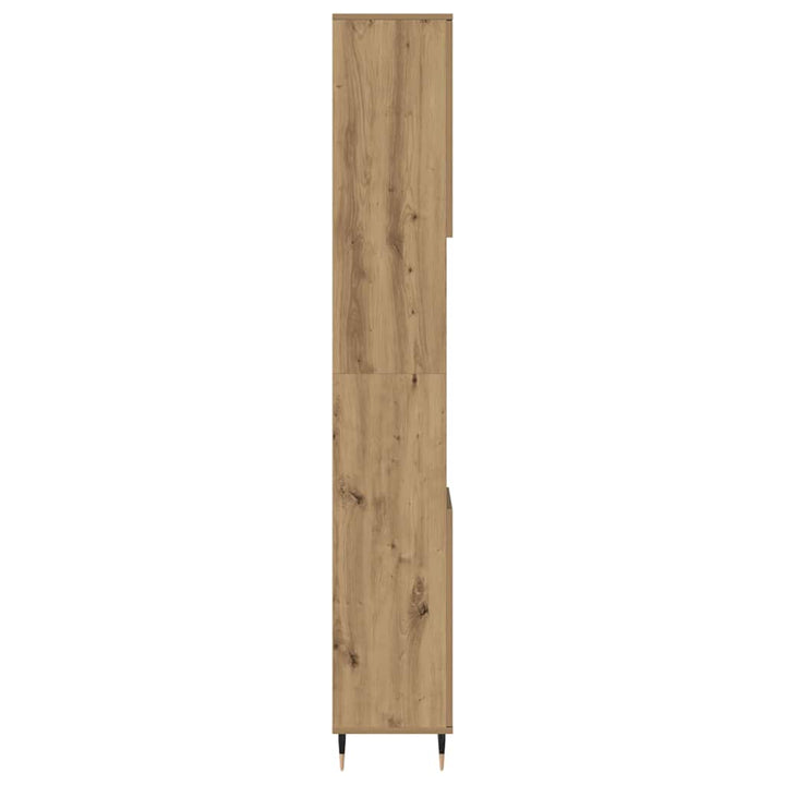 badeværelsesskab 30x30x190 cm konstrueret træ kunsteg
