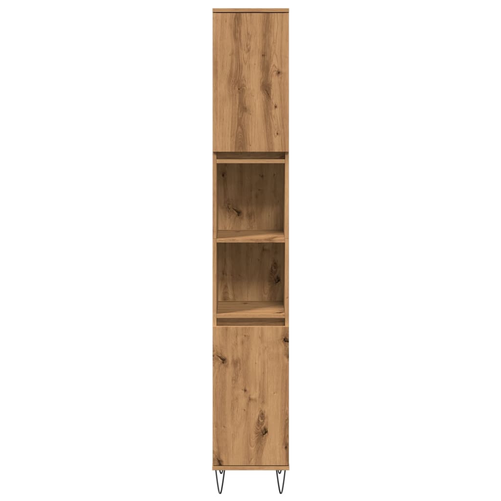 badeværelsesskab 30x30x190 cm konstrueret træ kunsteg