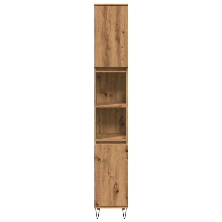 badeværelsesskab 30x30x190 cm konstrueret træ kunsteg