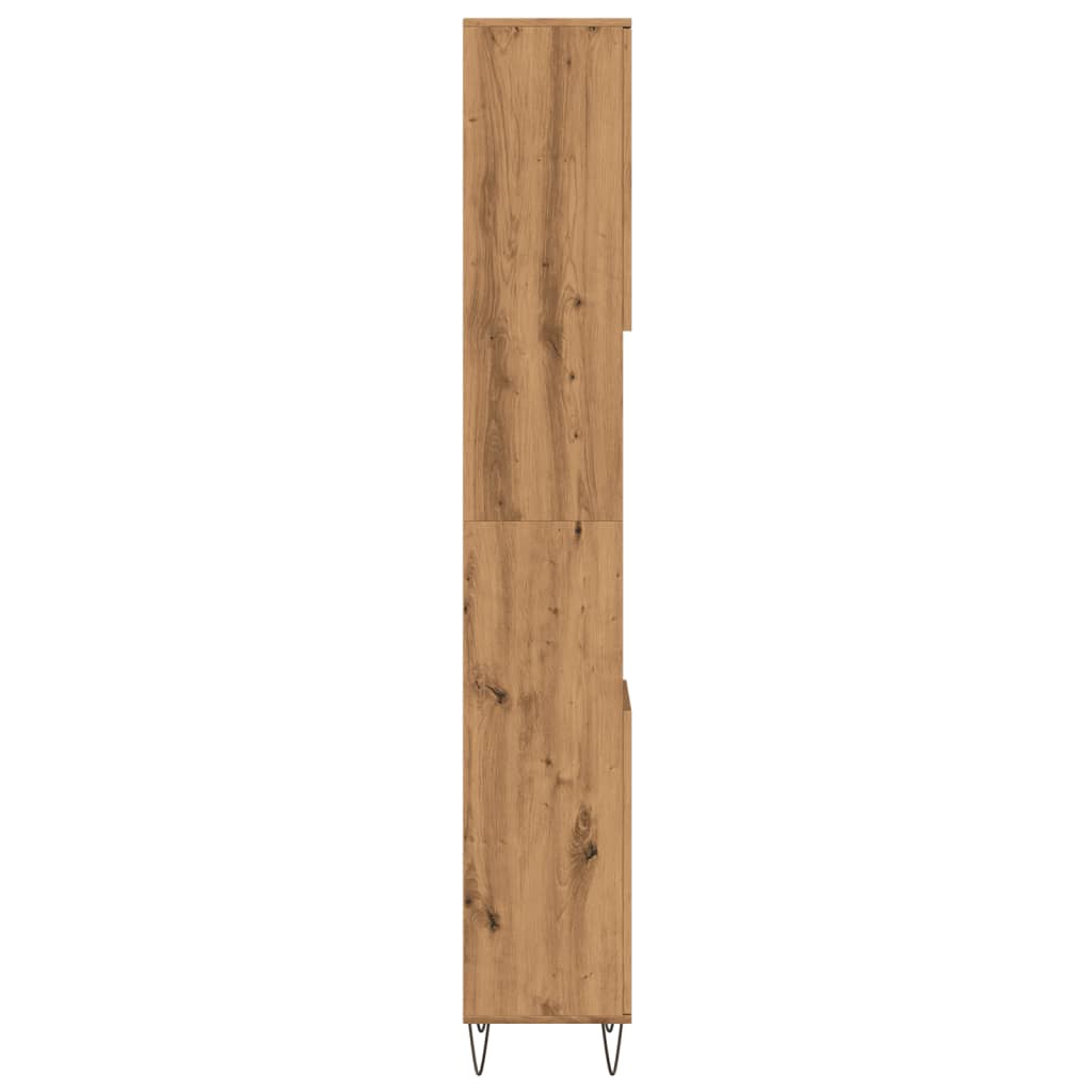 badeværelsesskab 30x30x190 cm konstrueret træ kunsteg