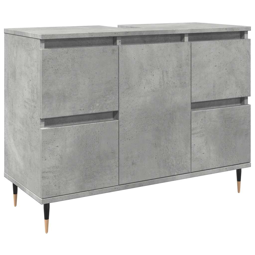 badeværelsesskab 80x33x60 cm konstrueret træ betongrå