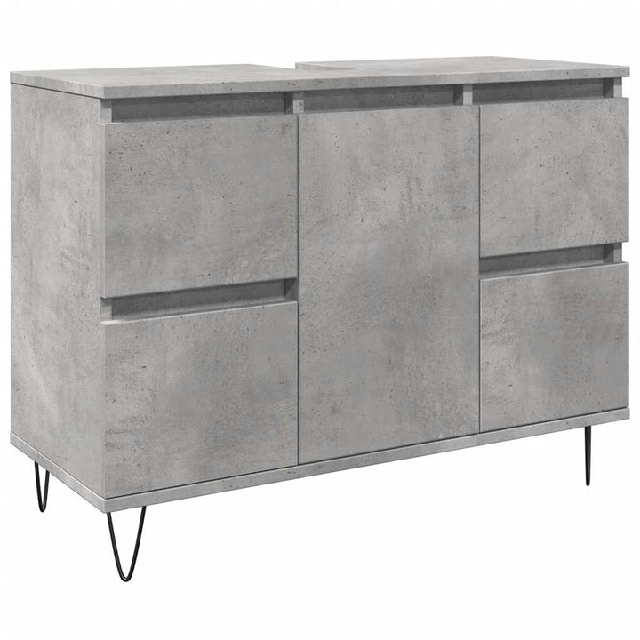 badeværelsesskab 80x33x60 cm konstrueret træ betongrå