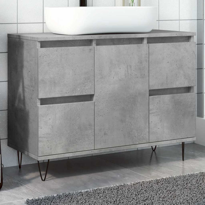 badeværelsesskab 80x33x60 cm konstrueret træ betongrå