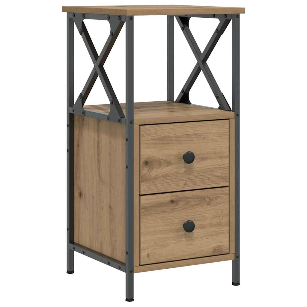 sengeborde 2 stk. 34x35,5x70 cm konstrueret træ bkunsteg
