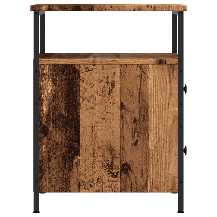 sengeborde 2 stk. 44x45x60 cm konstrueret træ antikt trælook