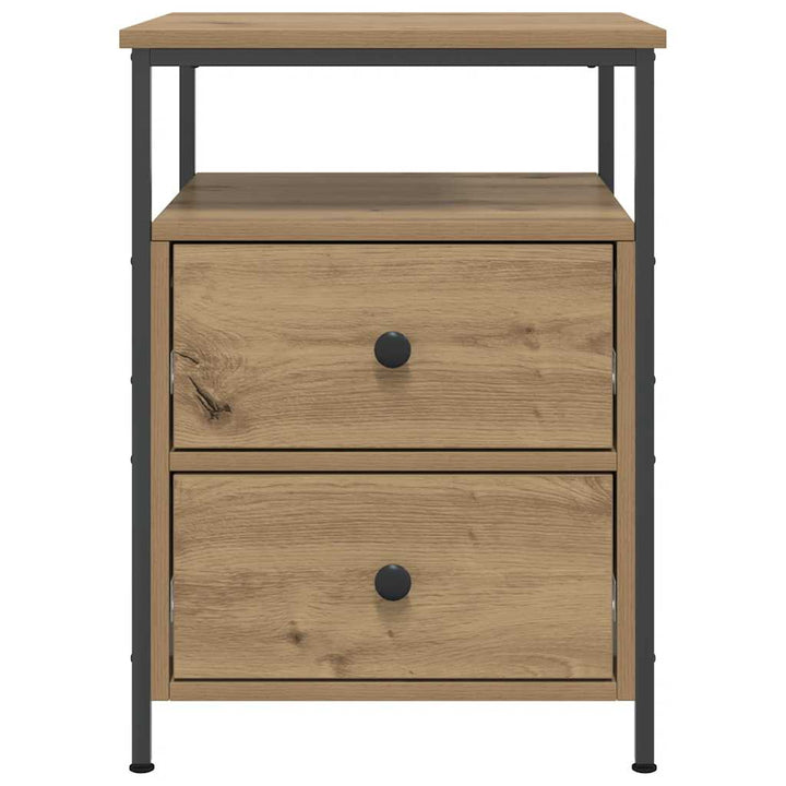 sengeborde 2 stk. 44x45x60 cm konstrueret træ kunsteg