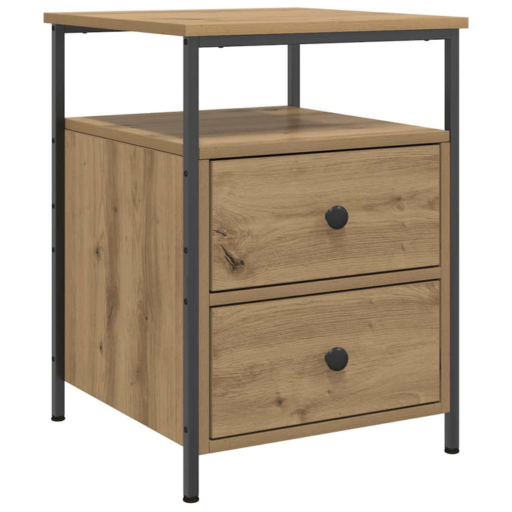 sengeborde 2 stk. 44x45x60 cm konstrueret træ kunsteg