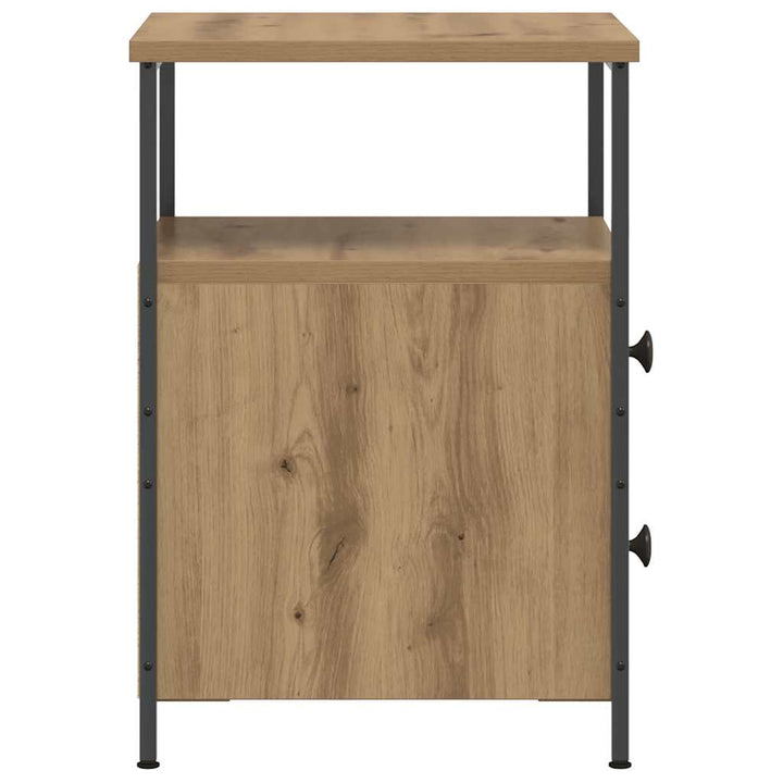 sengeborde 2 stk. 34x35,5x50 cm konstrueret træ kunsteg