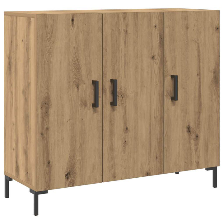 skab 90x34x80 cm konstrueret træ egetræsfarve