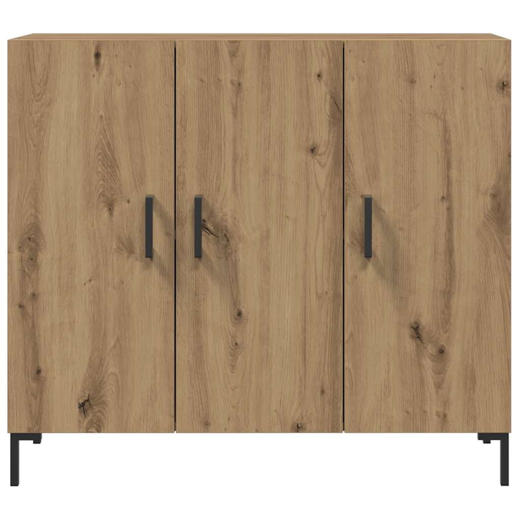 skab 90x34x80 cm konstrueret træ egetræsfarve