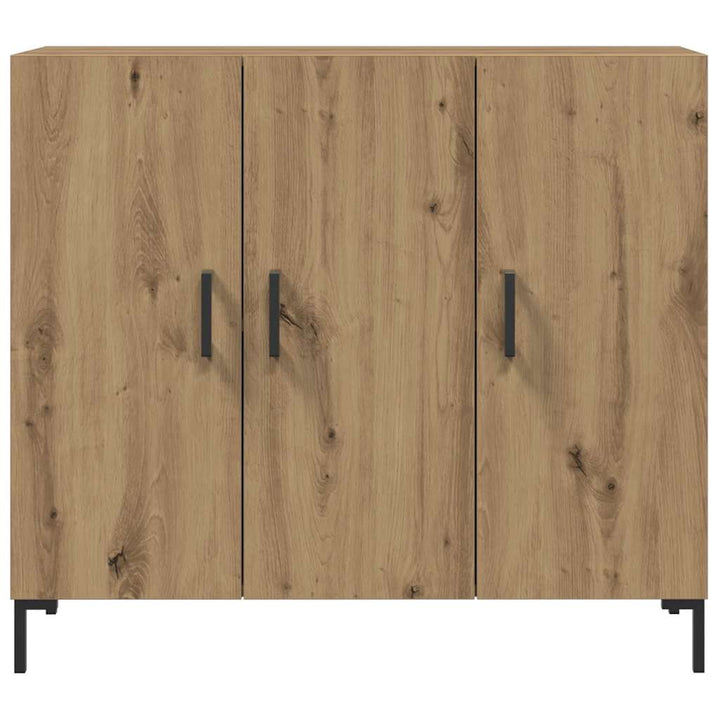 skab 90x34x80 cm konstrueret træ egetræsfarve