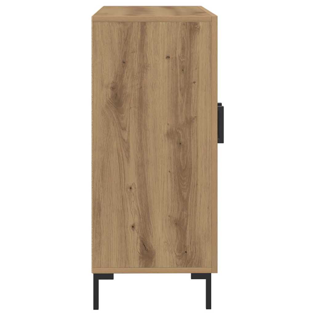 skab 90x34x80 cm konstrueret træ egetræsfarve