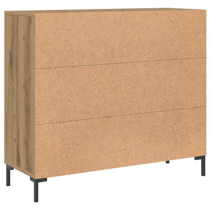 skab 90x34x80 cm konstrueret træ egetræsfarve