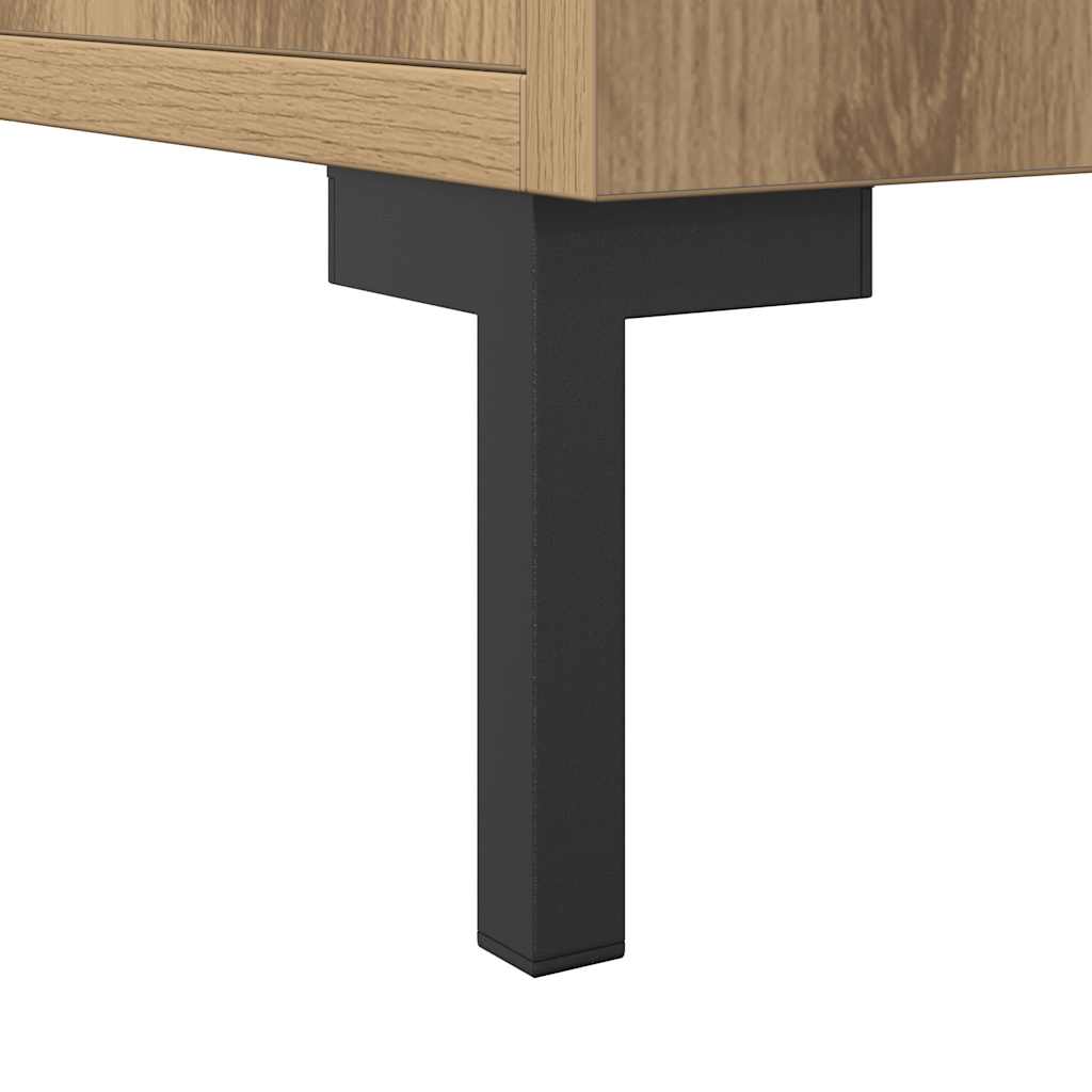 skab 90x34x80 cm konstrueret træ egetræsfarve