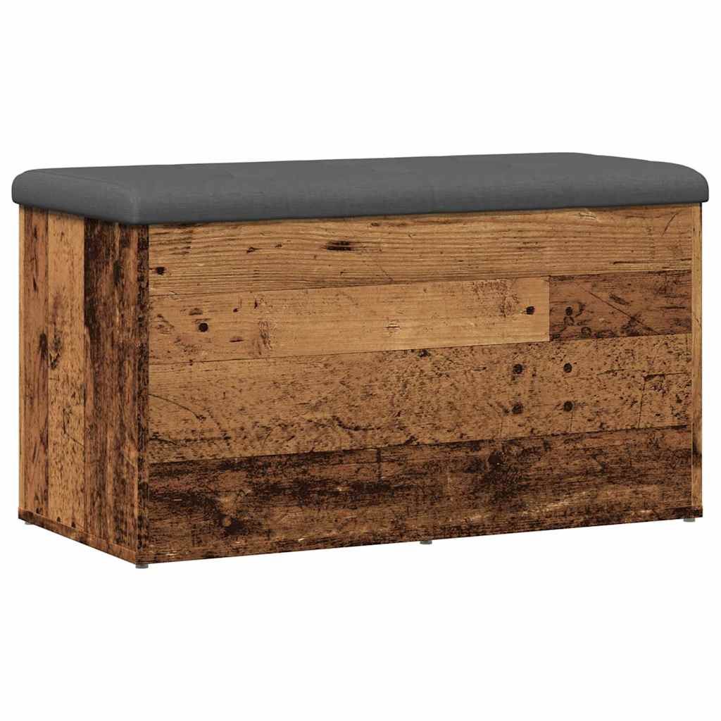 opbevaringsbænk 82x42x45 cm konstrueret træ antikt træ