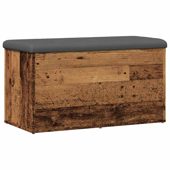 opbevaringsbænk 82x42x45 cm konstrueret træ antikt træ
