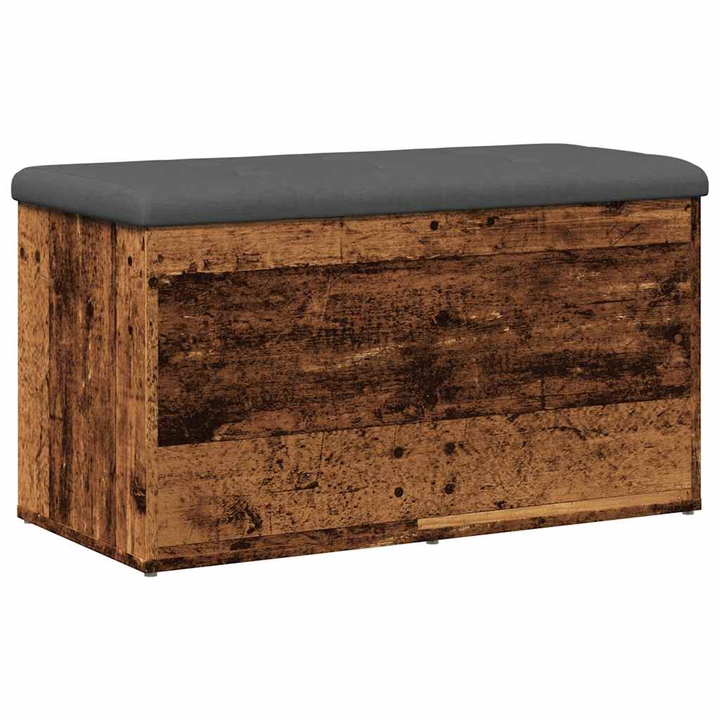 opbevaringsbænk 82x42x45 cm konstrueret træ antikt træ