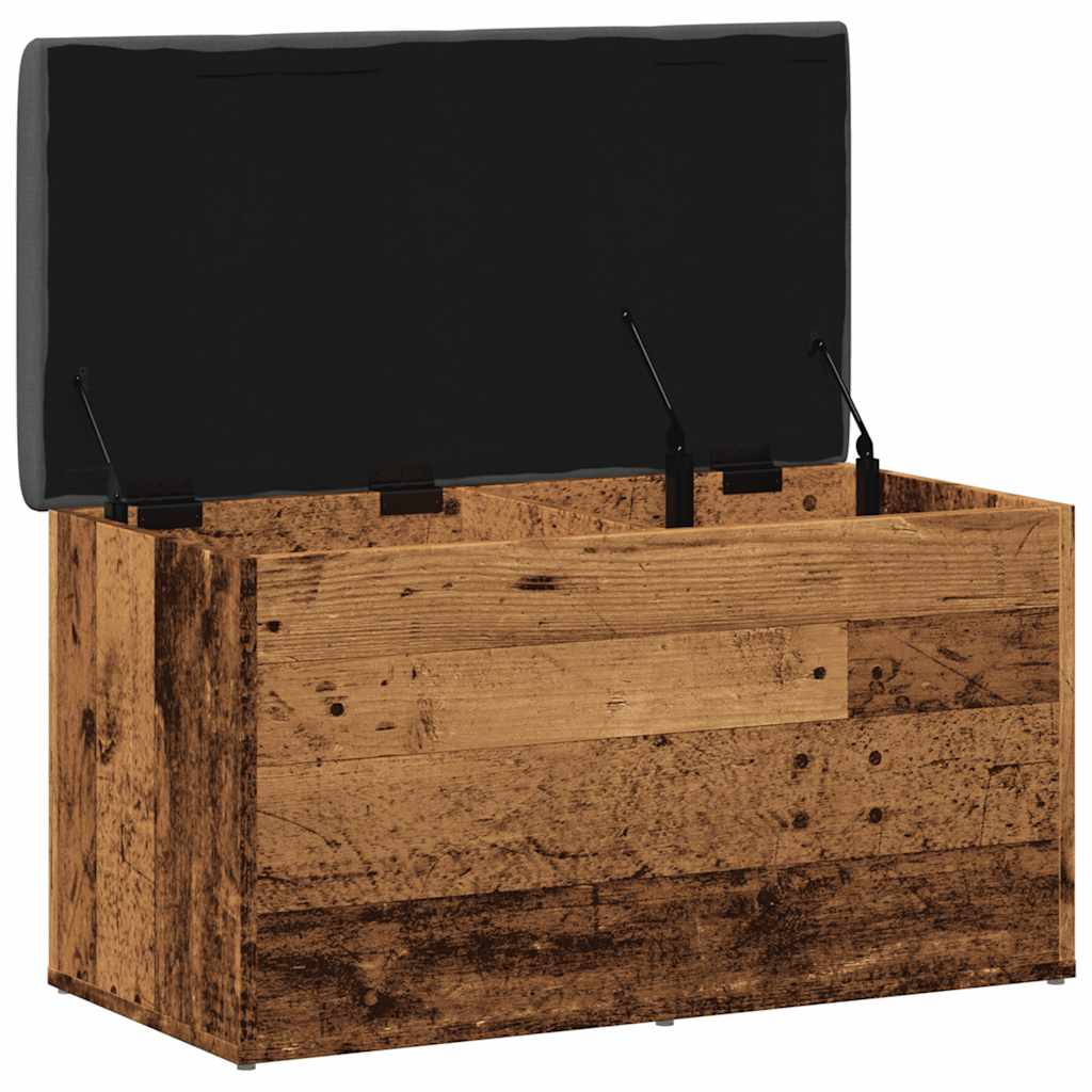 opbevaringsbænk 82x42x45 cm konstrueret træ antikt træ