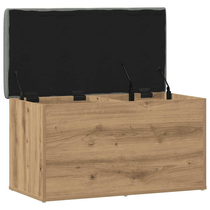 opbevaringsbænk håndlavet eg 82x42x45 cm konstrueret træ