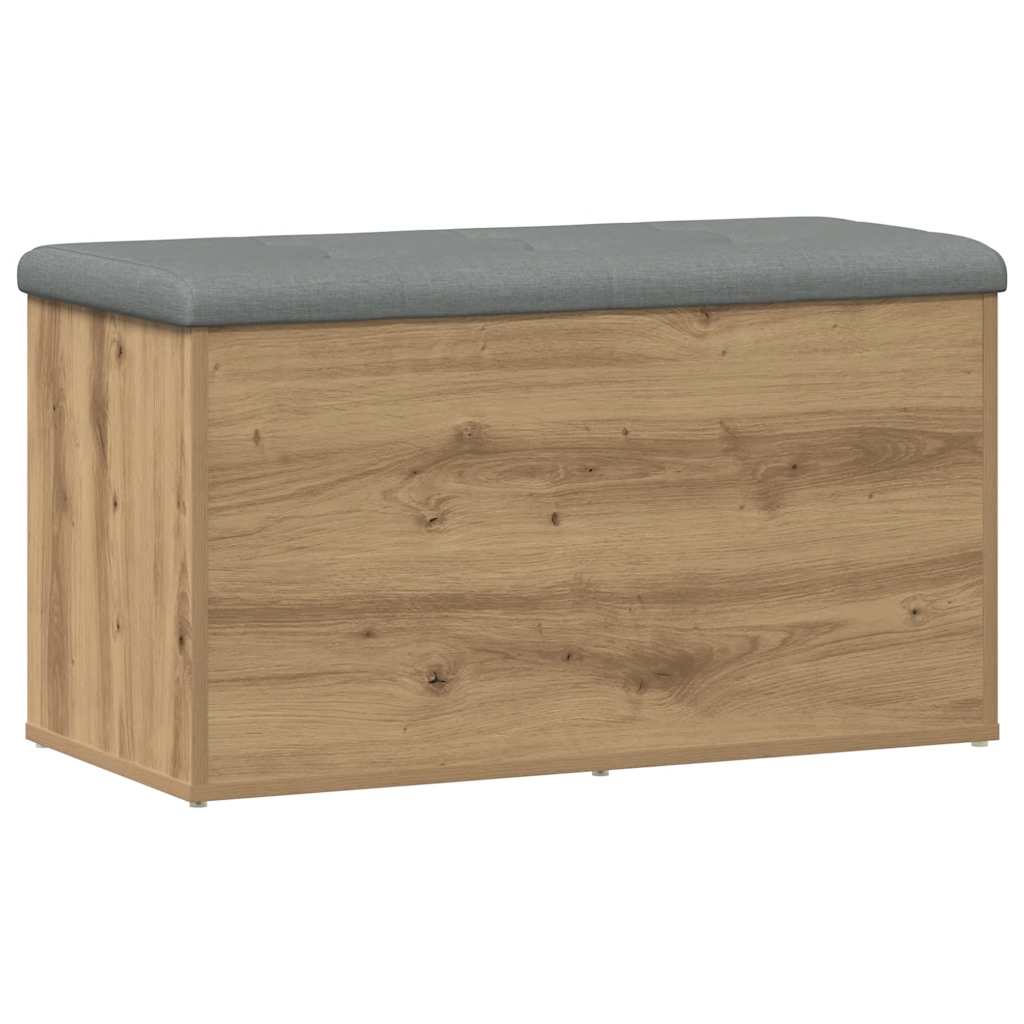 opbevaringsbænk håndlavet eg 82x42x45 cm konstrueret træ