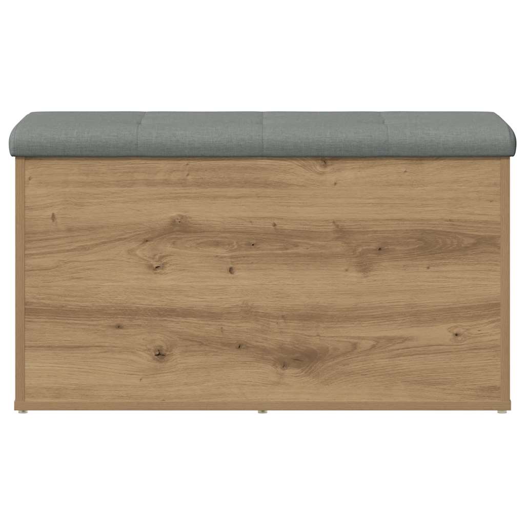 opbevaringsbænk håndlavet eg 82x42x45 cm konstrueret træ