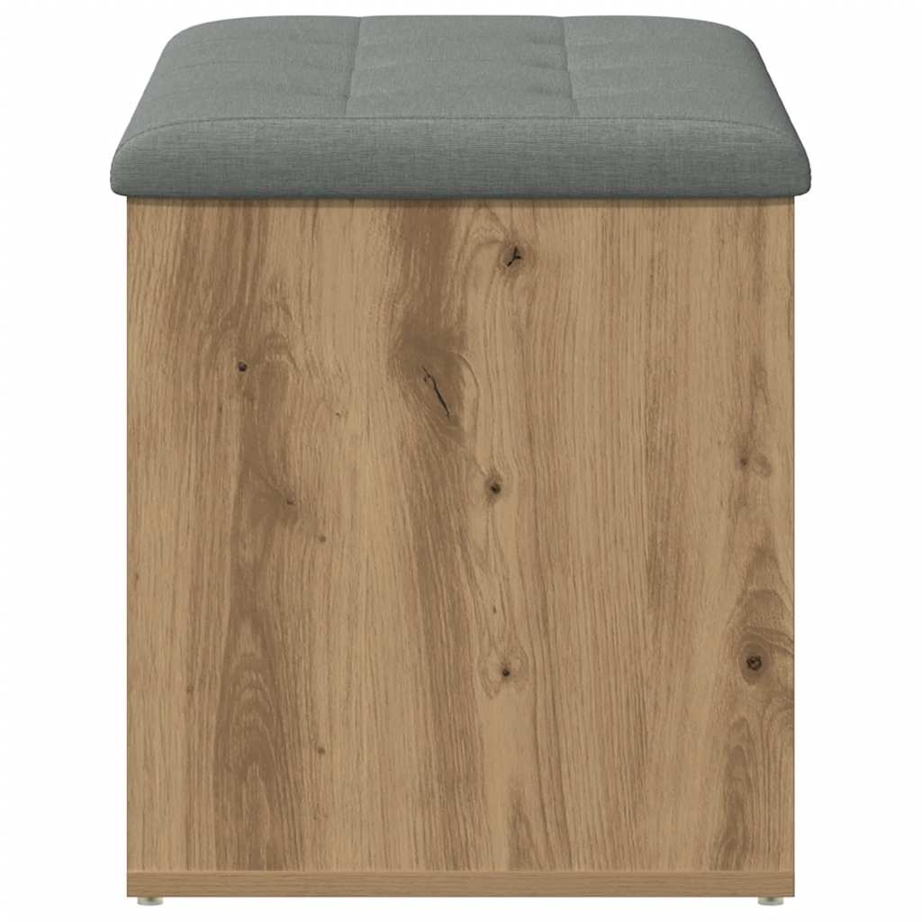 opbevaringsbænk håndlavet eg 82x42x45 cm konstrueret træ
