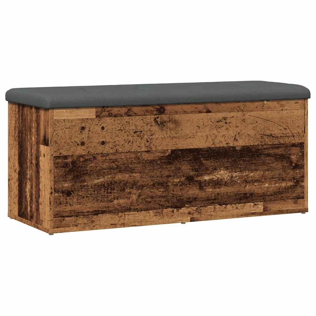 opbevaringsbænk 102x42x45 cm konstrueret træ antikt træ