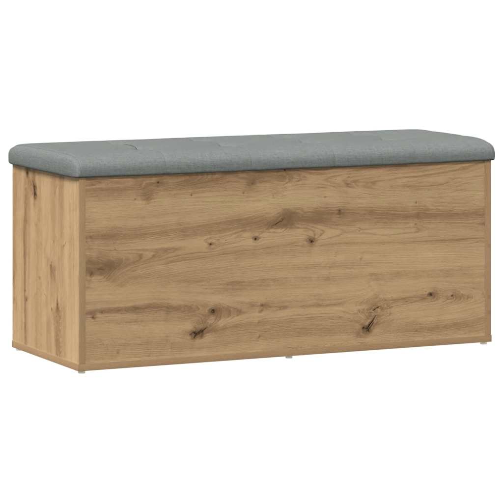 opbevaringsbænk håndlavet eg 102x42x45 cm konstrueret træ