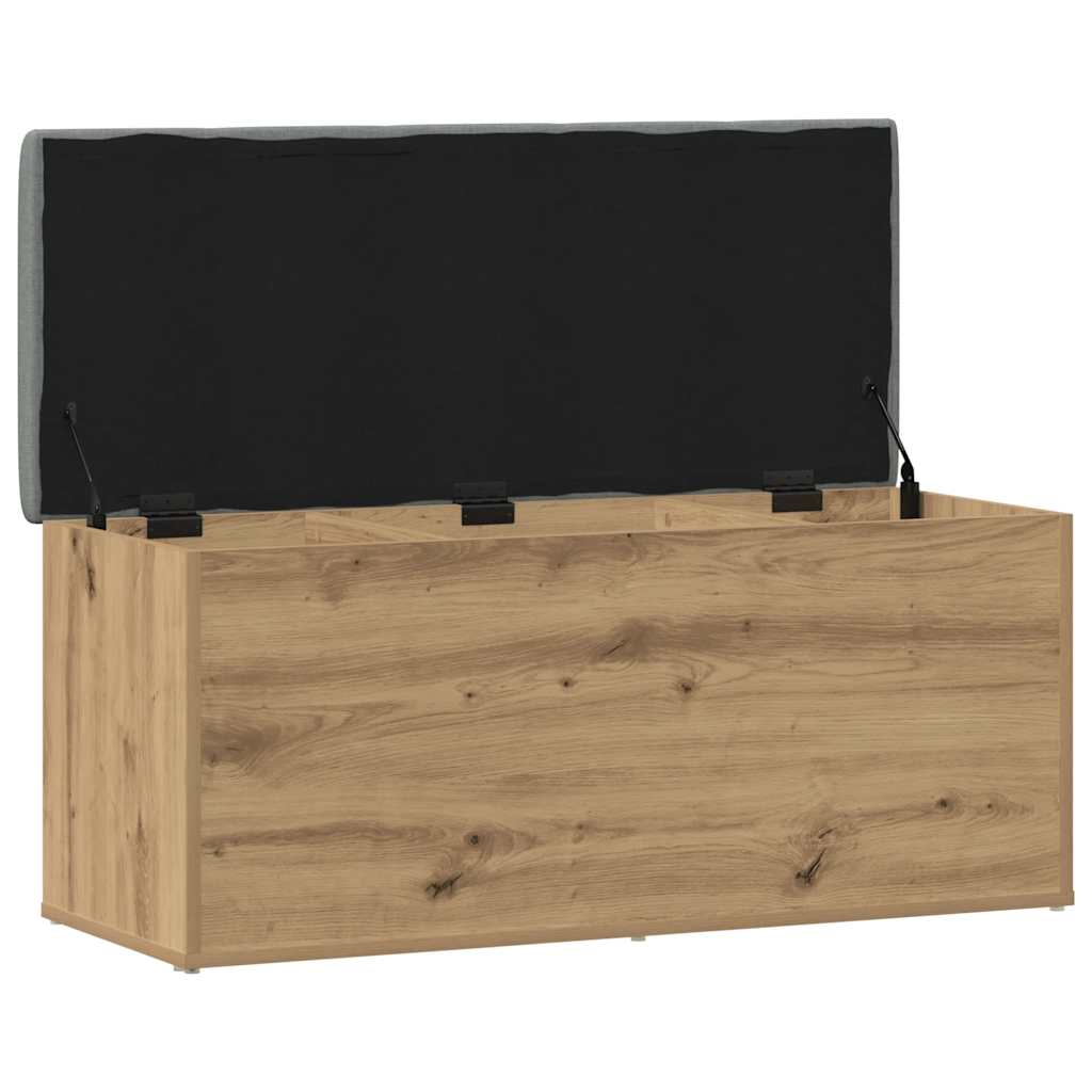 opbevaringsbænk håndlavet eg 102x42x45 cm konstrueret træ