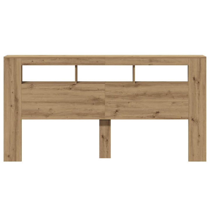 sengegavl m. LED-lys 200x18,5x103,5 cm konstrueret træ kunsteg