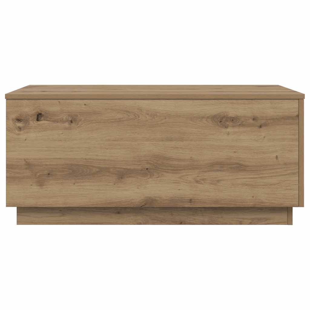 sofabord med LED-lys 90x50x40 cm kunsteg