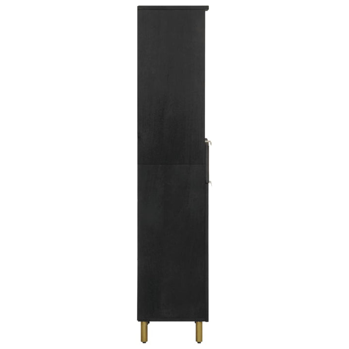 badeværelsesskab 38x33x160 cm massivt mangotræ sort