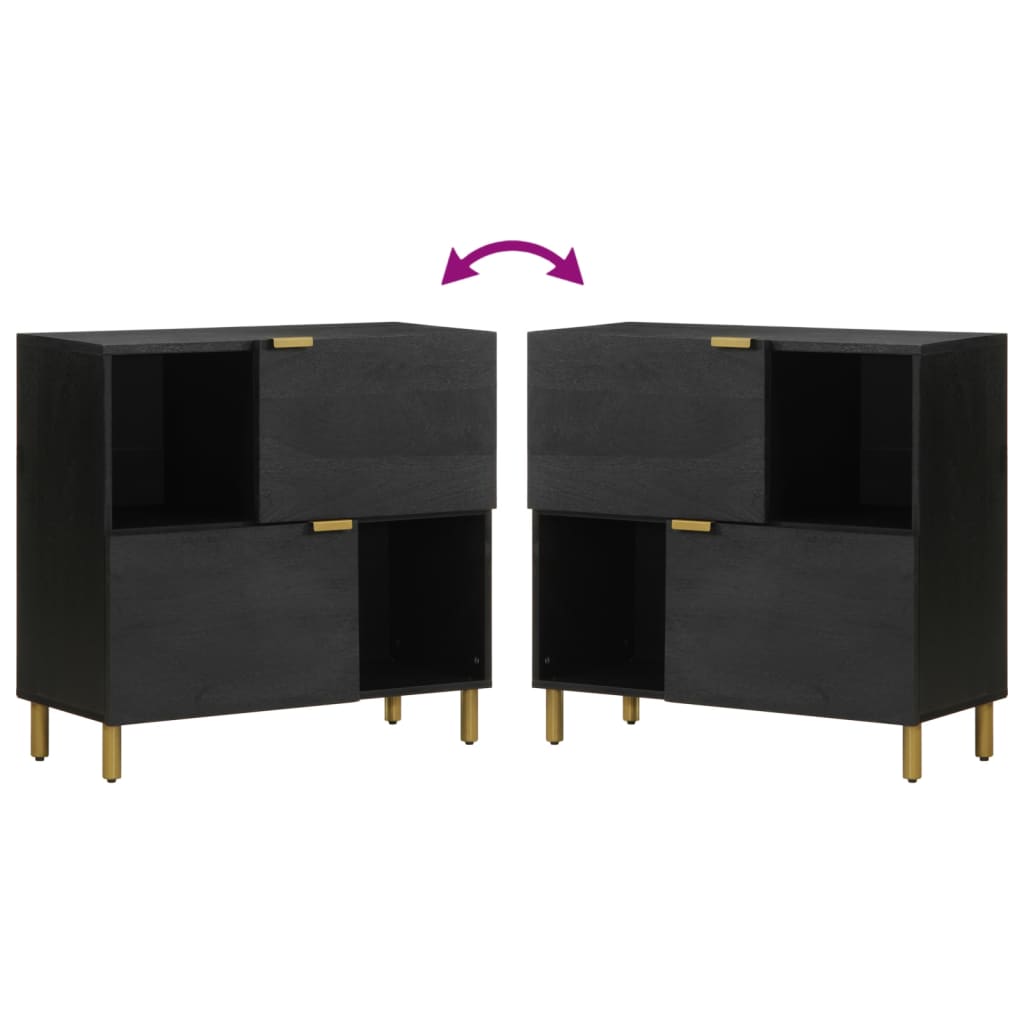 skænk 80x33x75 cm konstrueret træ sort