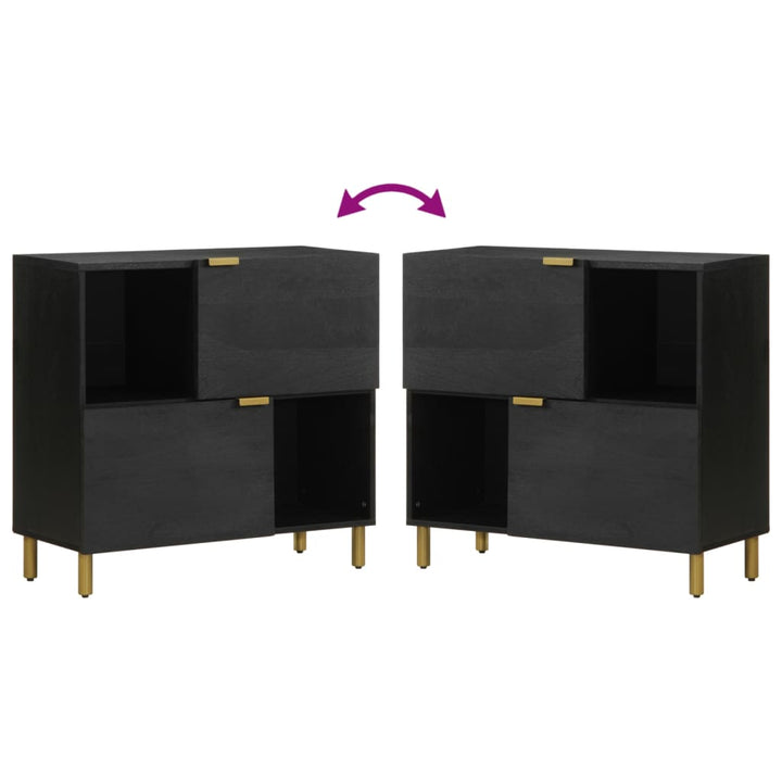 skænk 80x33x75 cm konstrueret træ sort