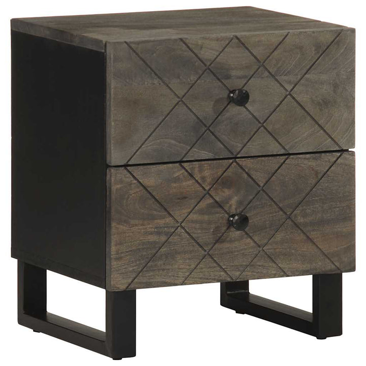 sengeborde 2 stk. 40x33x46 cm massivt mangotræ sort