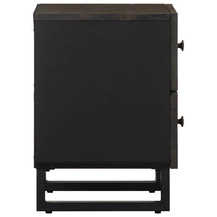 sengeborde 2 stk. 40x33x46 cm massivt mangotræ sort
