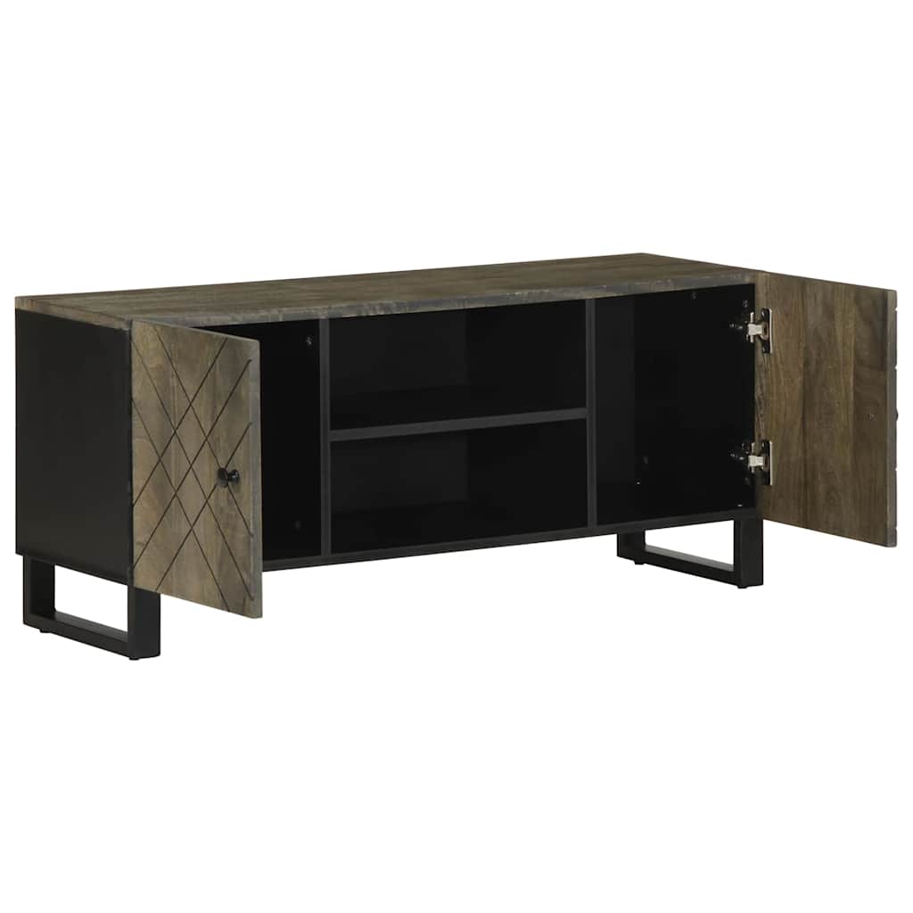 tv-bord 105x33x46 cm massivt mangotræ sort