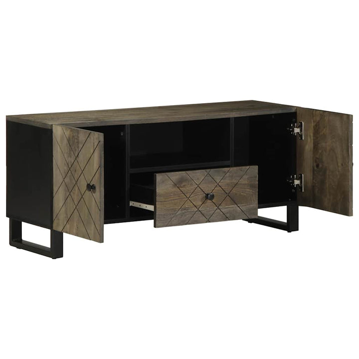 tv-bord 105x33x46 cm massivt mangotræ sort