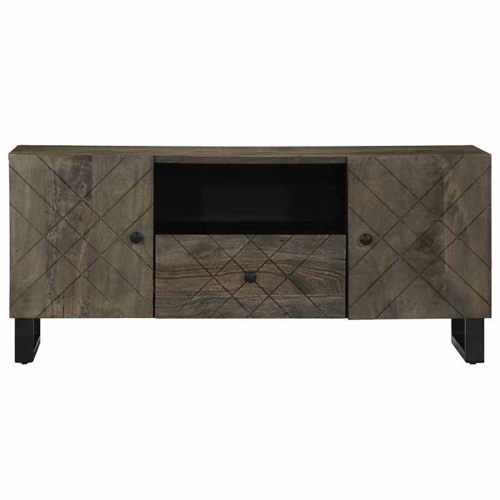 tv-bord 105x33x46 cm massivt mangotræ sort