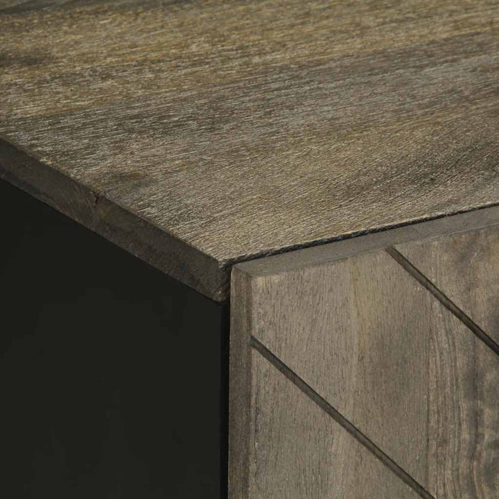 tv-bord 105x33x46 cm massivt mangotræ sort