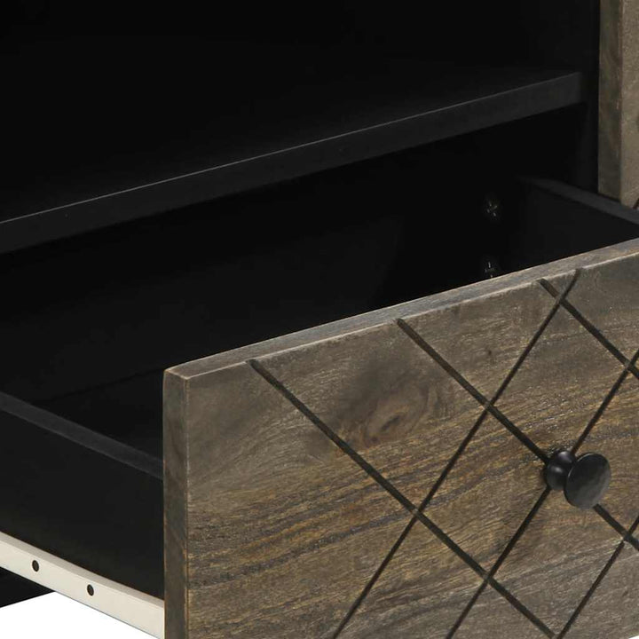 tv-bord 105x33x46 cm massivt mangotræ sort