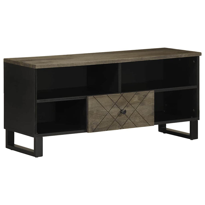 tv-bord 100x33x46 cm massivt mangotræ sort