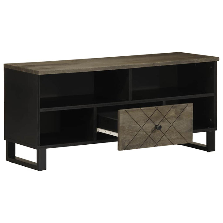 tv-bord 100x33x46 cm massivt mangotræ sort