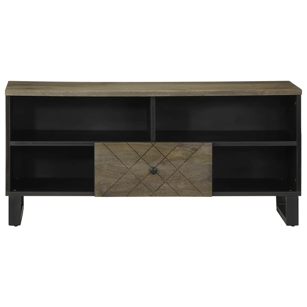 tv-bord 100x33x46 cm massivt mangotræ sort