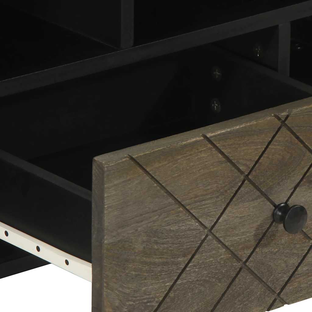 tv-bord 100x33x46 cm massivt mangotræ sort
