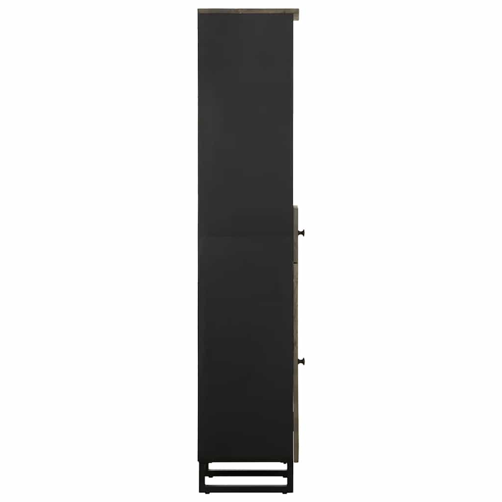 badeværelsesskab 38x33x160 cm massivt mangotræ sort
